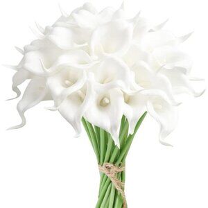 24PCS Artificial Flowers Fake Calla Lily Flowers Real Touch Calla Lily